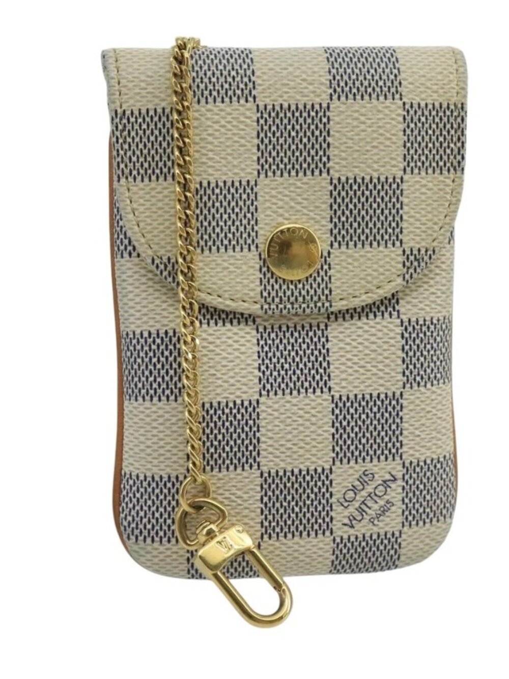 LOUIS VUITTON Damier Azur Etui Telephonne MM Cell Phone Case